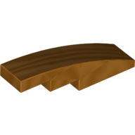 Lego Brick Curved 4 x 1 No Studs [Stud Holder with Symmetric Ridges] / Metallic Gold