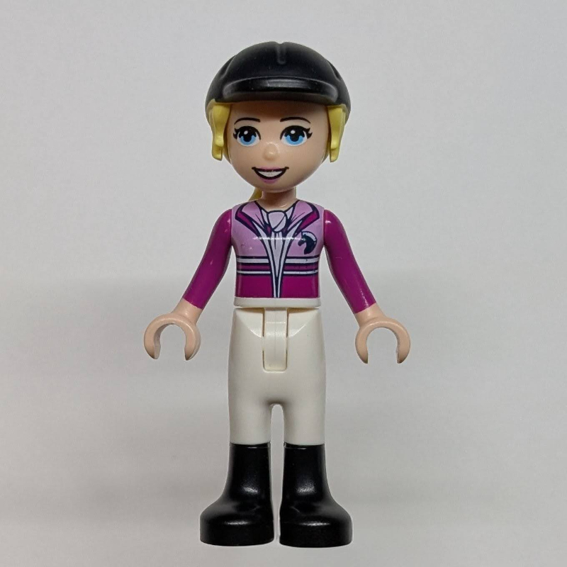 Lego Stephanie - Magenta/Bright Pink Torso, White Pants, Black Cap
