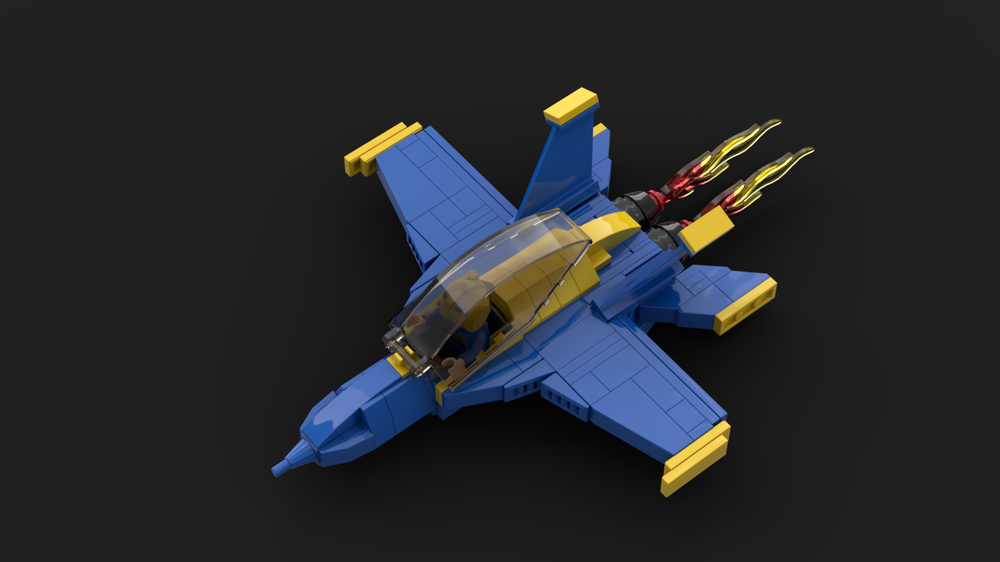 Lego F-18 Blue Angel demo team CHibi jet