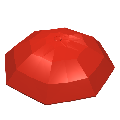 Lego Fabuland, Equipment Umbrella Top with No Bottom Flaps, 6 x 6 [No Top Stud] / Red