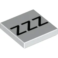 Tile 2 x 2 with Black 'ZZZ' Print