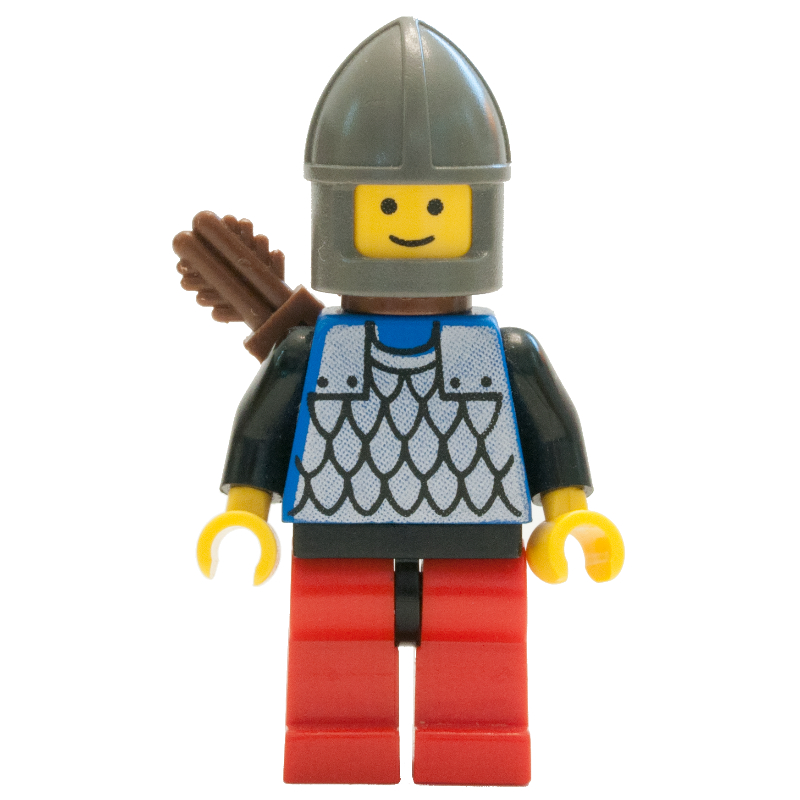 Lego Archer (Scale Mail on Blue) - Black Arms, Red Legs