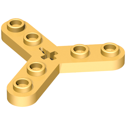 Lego Technic Plate Rotor 3 Blade with Smooth Ends and 6 Studs (Propeller) / Pearl Gold