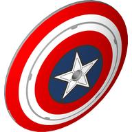 Lego Dish 9 x 9 Inverted with Pin Hole with Captain America Shield print