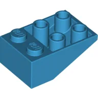 Brick Sloped Inverted 33° 3 x 2, No Connections between Studs, Ovoid Bottom Pin / Dark Azure