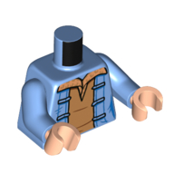 Lego Torso Jacket, Medium Nougat Shirt print, Medium Blue Arms, Light Nougat Hands / Medium Blue