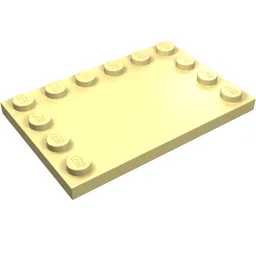 Plate Special 4 x 6, Studs on 3 Edges / Light Yellow