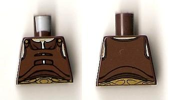 Lego Torso SW Gungan Vest with Gold Belt Front and Back Pattern