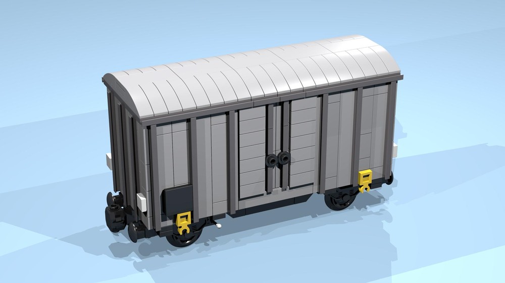 Lego 4-Wheel Box Wagon (9 studs wide, SNOT, gray)