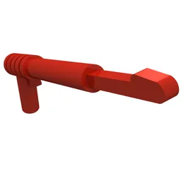 Weapon Spear Gun with Rounded Trigger and Thin Spear Base / Red