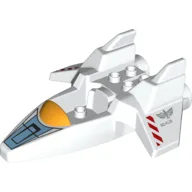 Duplo Spaceship Body with Red Warning Stripes, Orange Windscreen Print