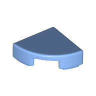 Lego Tile Round 1 x 1 Quarter / Medium Blue