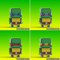 Teenage Mutant Ninja Turtles, (1987) Brickheadz Bundle