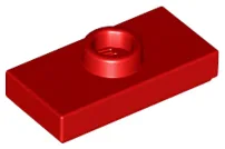 Plate Special 1 x 2 with 1 Stud with Groove and Inside Stud Holder (Jumper) / Red