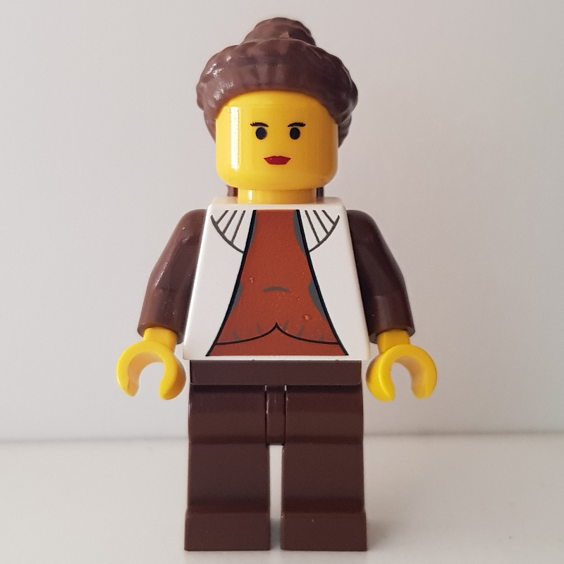 Lego Princess Leia, Cloud City Outfit, Yellow Skin, Dark Orange Shirt