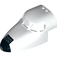 Aircraft Fuselage Curved Forward 6 x 10 Top with 5 Window Panes with Black Space Shuttle Nose Print / White