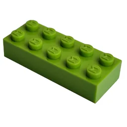 Modulex Brick 2 x 5 with M on Studs / Modulex Pastel Green