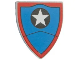 Shield Triangular with Red Border, Blue Field, White Star Print