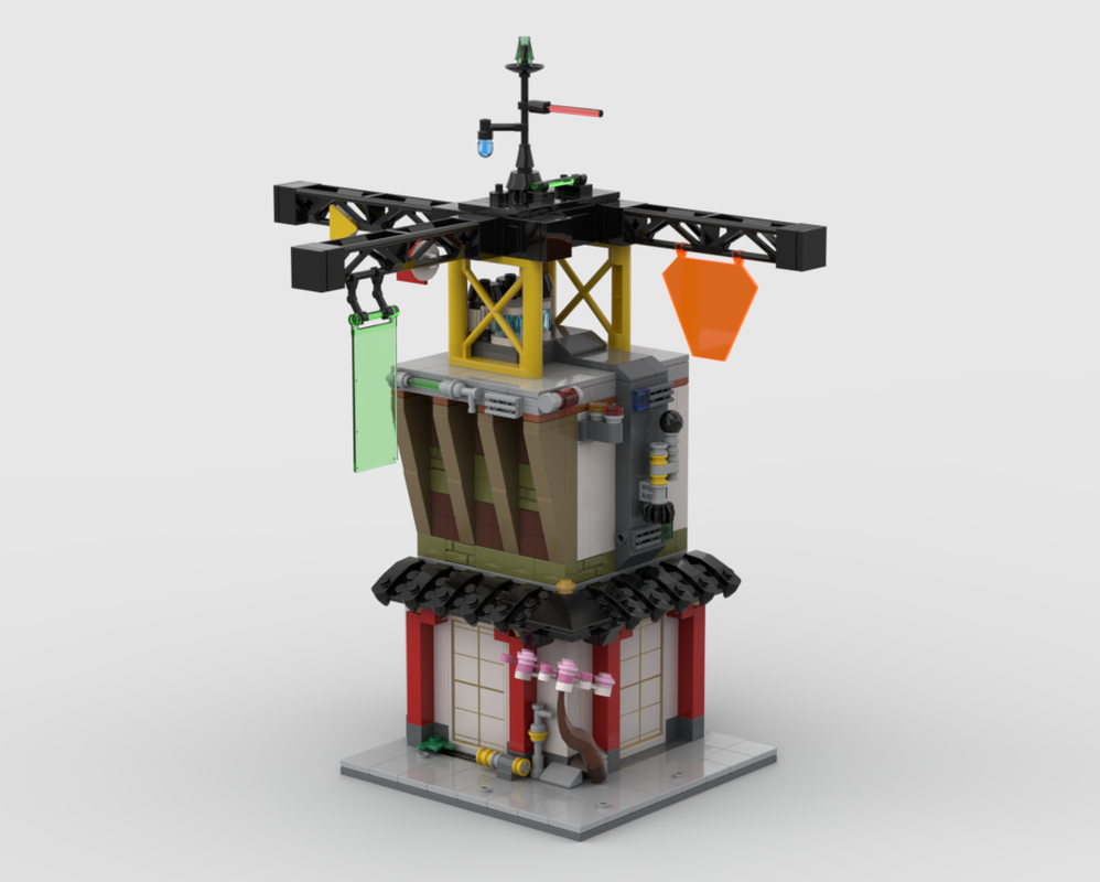 Lego Modular Cyberpunk City - Tea House and Power Station
