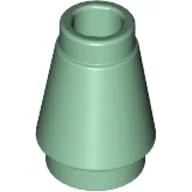 Cone 1 x 1 [Top Groove] / Sand Green
