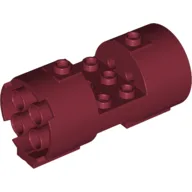 Cylinder 3 x 6 x 2 2/3 Horizontal Hollow Studs / Dark Red