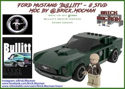 Ford Mustang 'Bullitt' Fastback - Movie Car - 8 Stud (Dark Green)