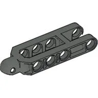 Technic Steering Arm 6.5 x 2 with Towball Socket Rounded, Chamfered / Dark Gray