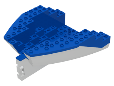 Lego Boat, Hull Small Stern 14 x 12 x 5 1/3 with Blue Top (6052 / 6053)
