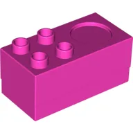 Duplo Stove 2 x 4 x 2 1/2 with 4 Studs and Burner / Dark Pink