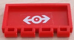 Hinge Train Gate 2 x 4 with Train Logo White Pattern (Sticker) - Sets 4543 / 4549 / 4563 / 4564