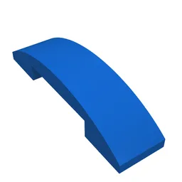 Brick Curved 4 x 1 Double, No Studs / Blue