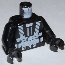 Torso, Space Suit, Blacktron I Print, Black Arms and Hands