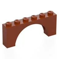 Brick Arch 1 x 6 x 2 - Thin Top without Reinforced Underside [New Version] / Dark Orange