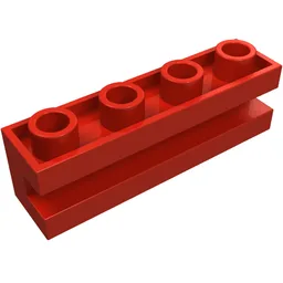 Brick Special 1 x 4 with Groove / Red