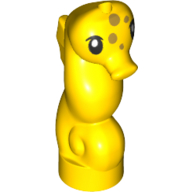 Lego Animal, Seahorse with Black Eyes, Olive Green Spots / Yellow