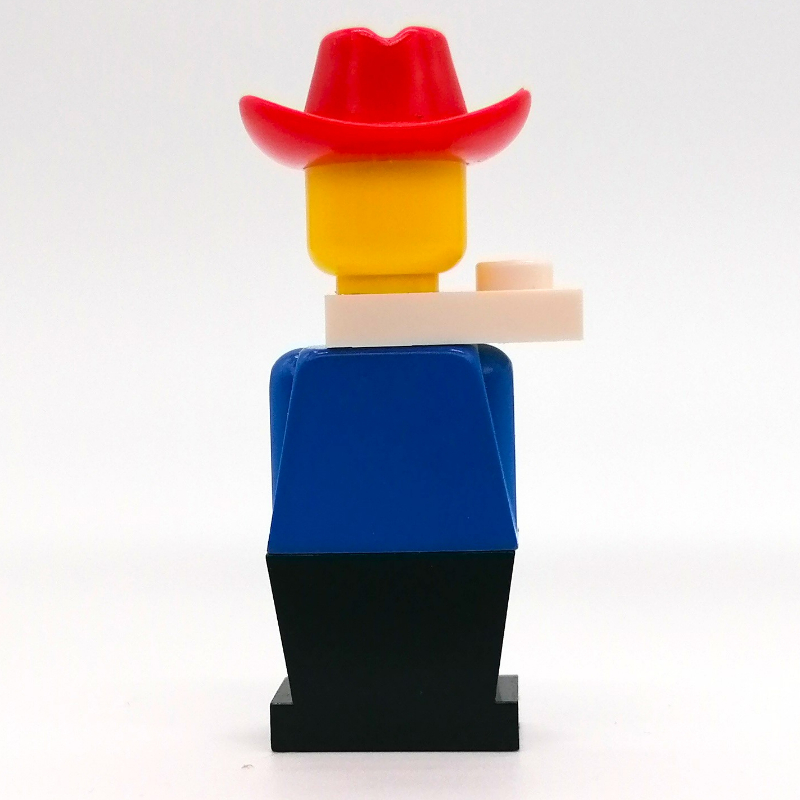 Lego LEGOLAND Blue Torso, Black Legs, Red Cowboy Hat, White Scarf