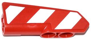Lego Technic, Panel Fairing #22 Very Small Smooth, Side A with Red and White Danger Stripes Pattern Model Right Side (Sticker) - Set 42008