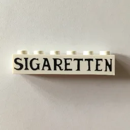 Brick 1 x 6 with 'SIGARETTEN' Print / White