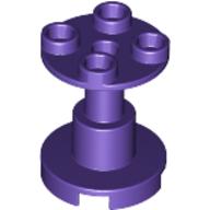 Lego Support Round 2 x 2 x 2 Stand with Reach-Through Center Hole / Dark Purple