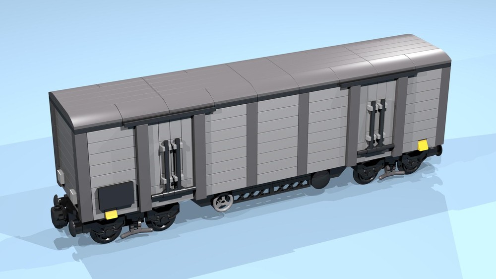 Lego 8-Wheel Box Wagon (SNOT, gray, 8 studs high, 8 studs wide)