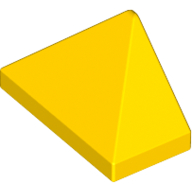 Lego Brick Sloped 45° 2 x 1 Triple with Inside Stud Holder / Yellow