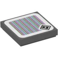 Tile 2 x 2 with Whomp and Barcode Print (Sticker) / Dark Bluish Gray