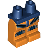Lego Hips and Orange Legs with Dark Blue Straps, Knee Pads Print / Dark Blue