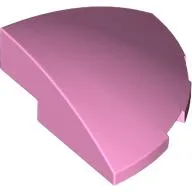 Brick Round Corner, Curved 3 x 3 x 1 Quarter Circle / Bright Pink