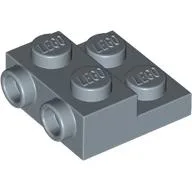 Plate Special 2 x 2 x 2/3 with Two Studs On Side and Two Raised [Half Hollow Anti-stud] - Updated Version / Sand Blue