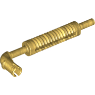 Lego Exhaust Pipe with Technic Pin - Flat End, Rounded Hole / Pearl Gold