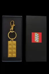 2 x 4 Plate - Chrome Gold Key Chain in Presentation Box