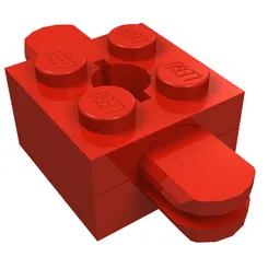 Arm Holder Brick 2 x 2 with Hole and 2 Arms / Red