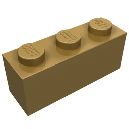 Brick 1 x 3 / Pearl Gold