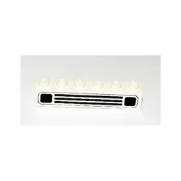 Brick 1 x 6 with Black Car Grill Print [Embossed]
